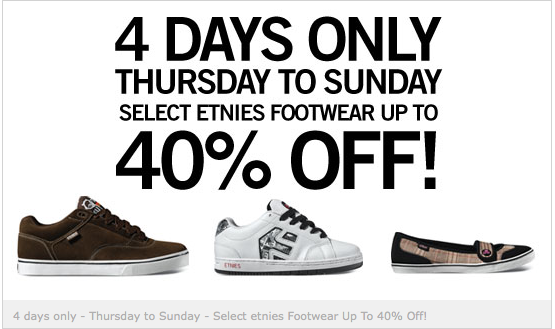 etnies discount code